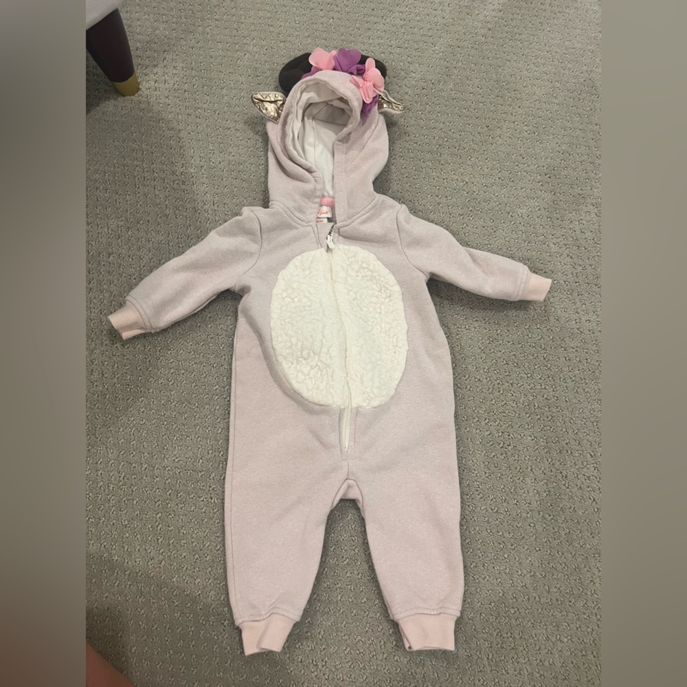 Cat & Jack Light Pink Sherpa Kids Footie